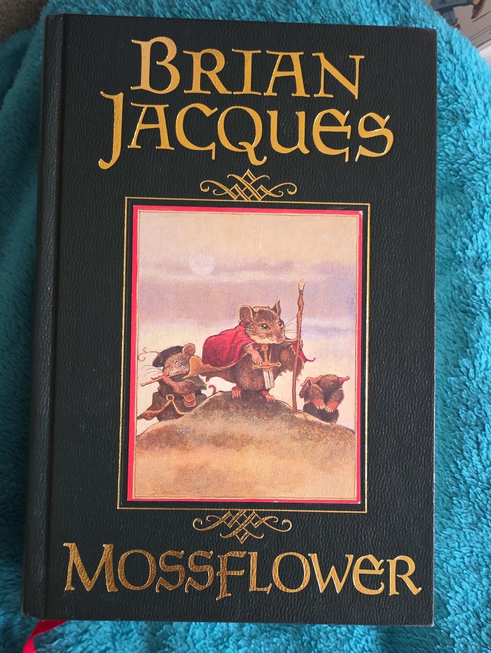 Brian Jacques Mossflower Hardcover — Black Cover with Gold Lettering